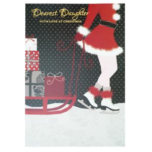 A Young Woman Pulling a Cart Full of Gifts - Daughter