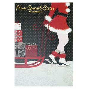 A Young Woman Pulling a Cart Full of Gifts- Sister