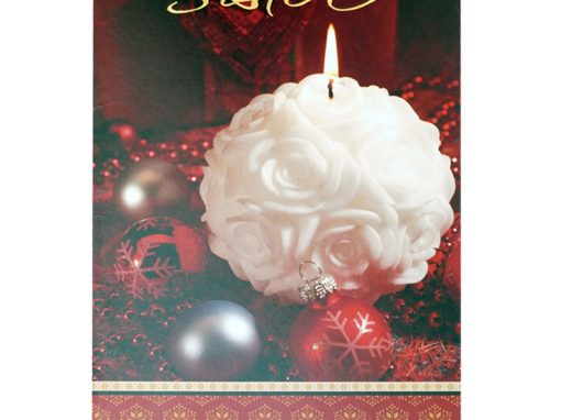 Rose-Shaped White Candle and Baubles – Sister