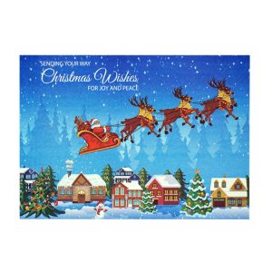 Santa Sleigh and Snowy Village