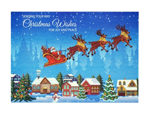Santa Sleigh and Snowy Village
