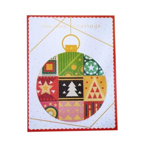 07 CBE SG - Patchwork Geometric Christmas Ball