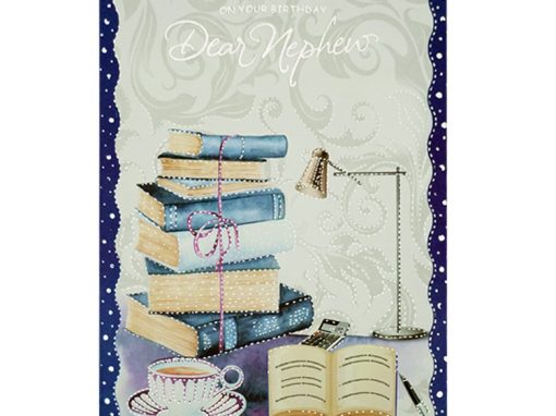 Books, Desk Lamp, and Tea Cup