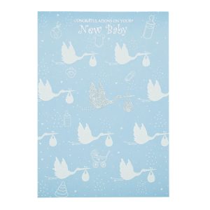 Stork Birds and Baby Icons Pink