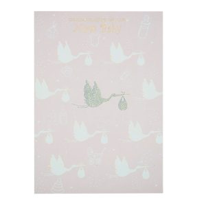 Stork Birds and Baby Icons Blue