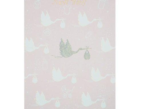 Stork Birds and Baby Icons Blue