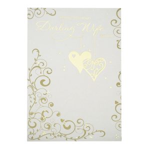 Gold Filigree Scrollwork and Hearts - Wife Anniversary