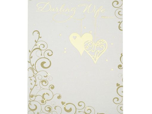 Gold Filigree Scrollwork and Hearts – Wife Anniversary