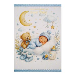Sleeping Baby Boy and Teddy