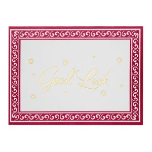 13 BE CO - Elegant Red and Gold Filigree Border