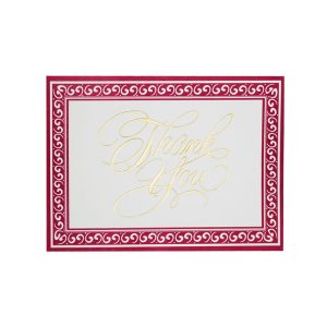 13 BE TY - Red Elegant Red and Gold Filigree Border