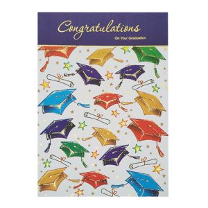 15 AE GR - Multi-Colored Mortarboards and Diplomas