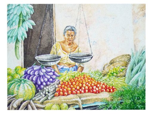 15 CAC BL – Traditional Village Vegetable Vendor