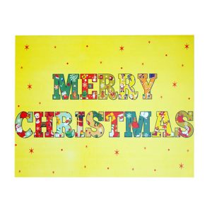 Colorful Block Letters and Star Pattern