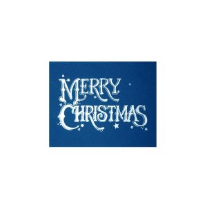 Merry Christmas Lettering Blue Background