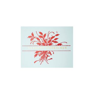 Red Holly Branches with Season's Greetings